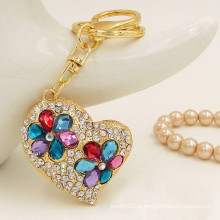 2015 модные подарки и ремесла пользовательских металлических брелок золота сердце горный хрусталь брелок для женщин